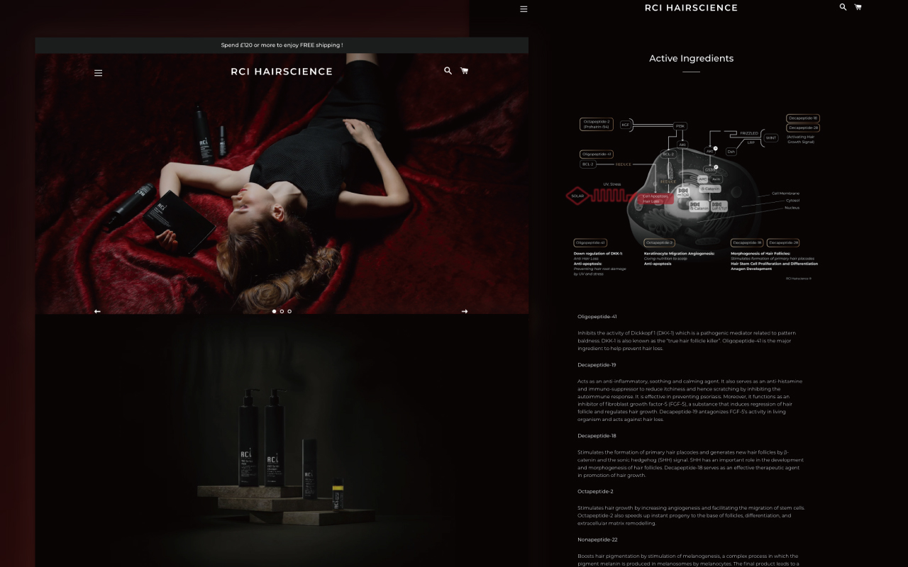 RCI Hairscience Website